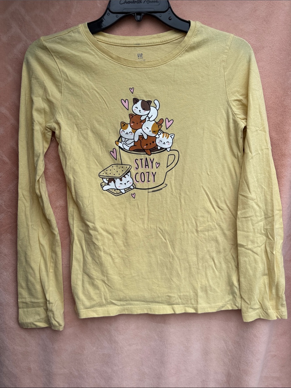 Girls XXL 14/16 Cute Stay Cozy Cats Shirt